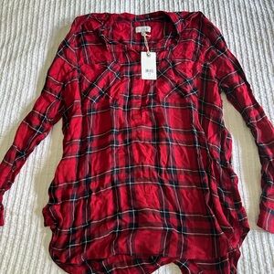 xl red lucky brand flannel